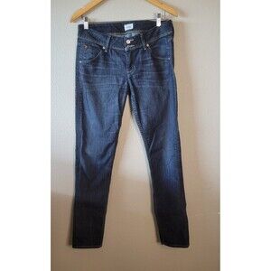 Hudson Collin Skinny Jean Sz 29 Stretch Denim Double Button Low Rise Tapered